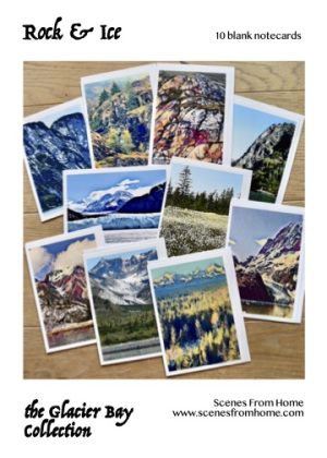Arrangement of 10 Glacier Bay notecards in gift box.