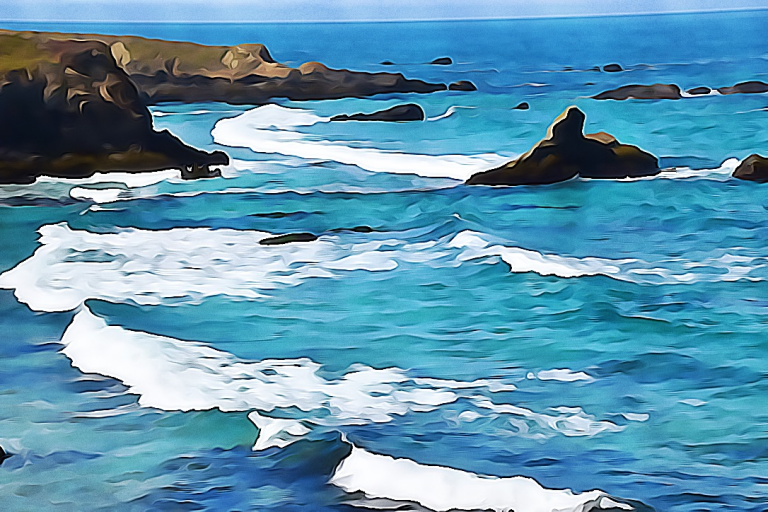 #1825 – White Lace on a Sea-Blue Gown